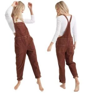 Aerie Werk & Play Corduroy Overalls/Bibs Brown Women's Size Medium